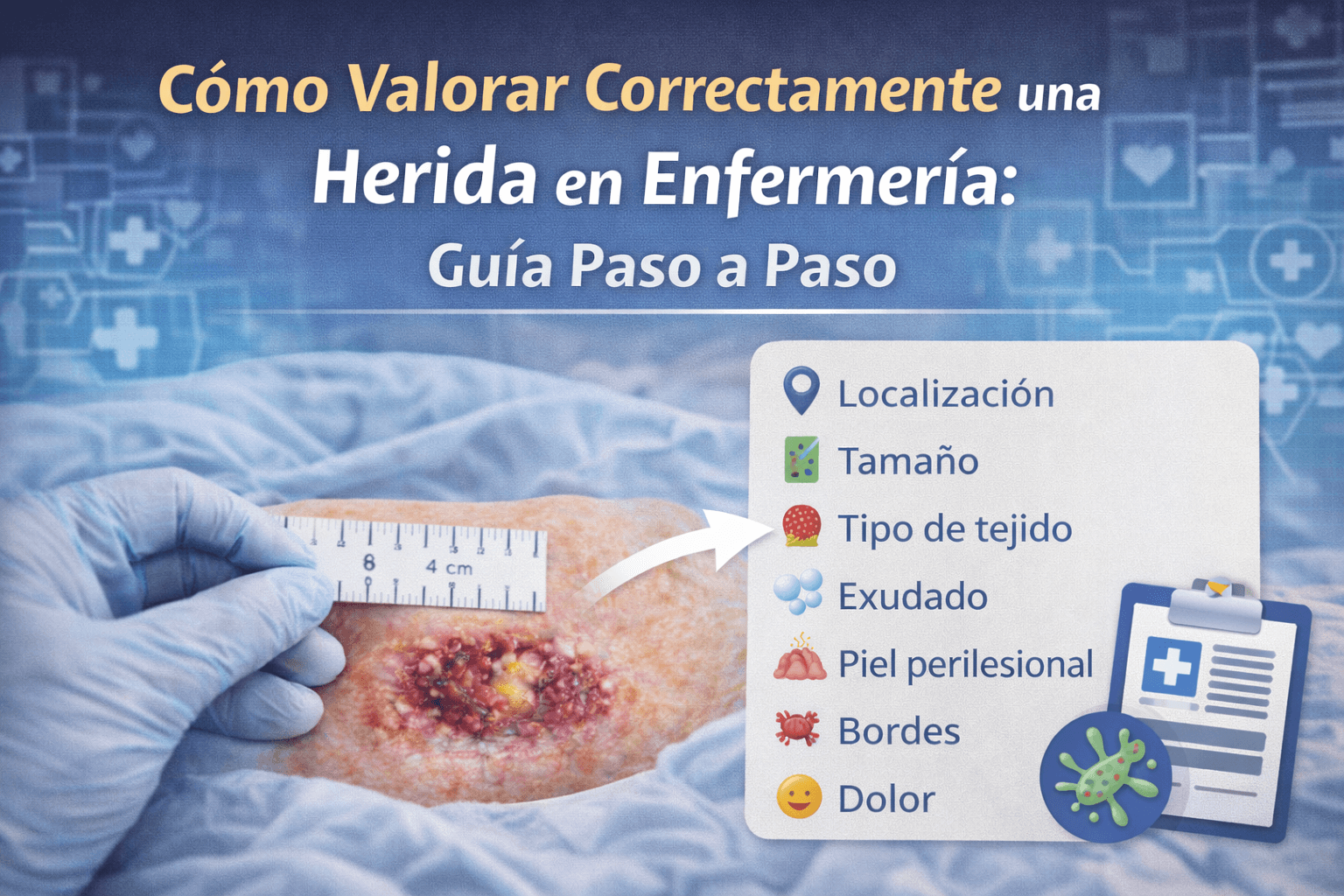 Cómo valorar correctamente una herida en enfermería: guía práctica paso a paso