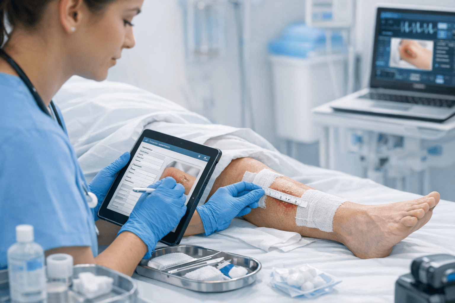 Qué datos debe registrar una enfermera al documentar una herida