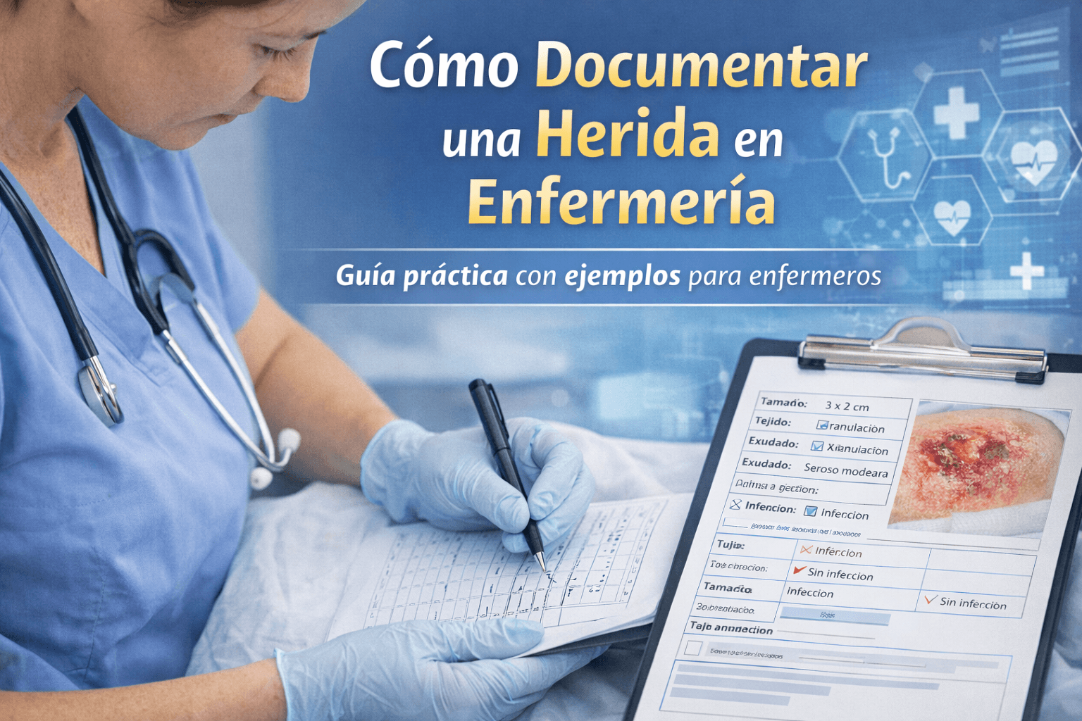 Cómo documentar correctamente una herida en enfermería (con ejemplos prácticos)