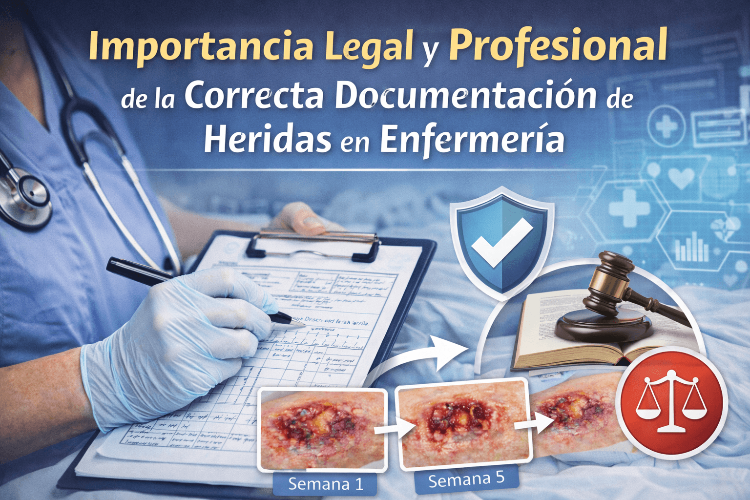 Importancia legal y profesional de la correcta documentación de heridas en enfermería